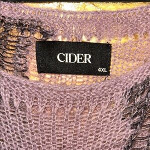 Cider Lavender Knit Women's Sweater Dress 4X